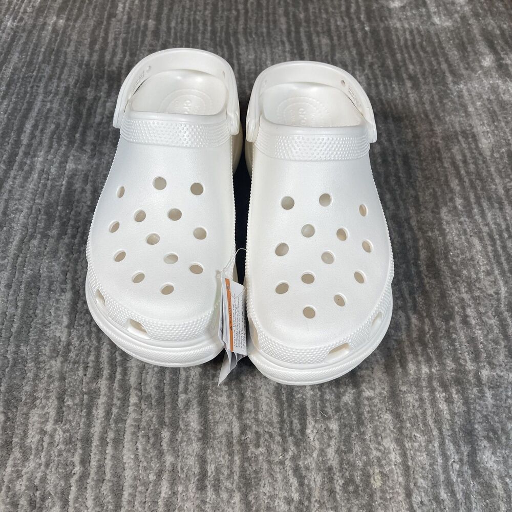 Crocs Classic Bae Clog Shoes Womens 9 White Platform Slip On Comfort Sandals - Picture 4 of 7